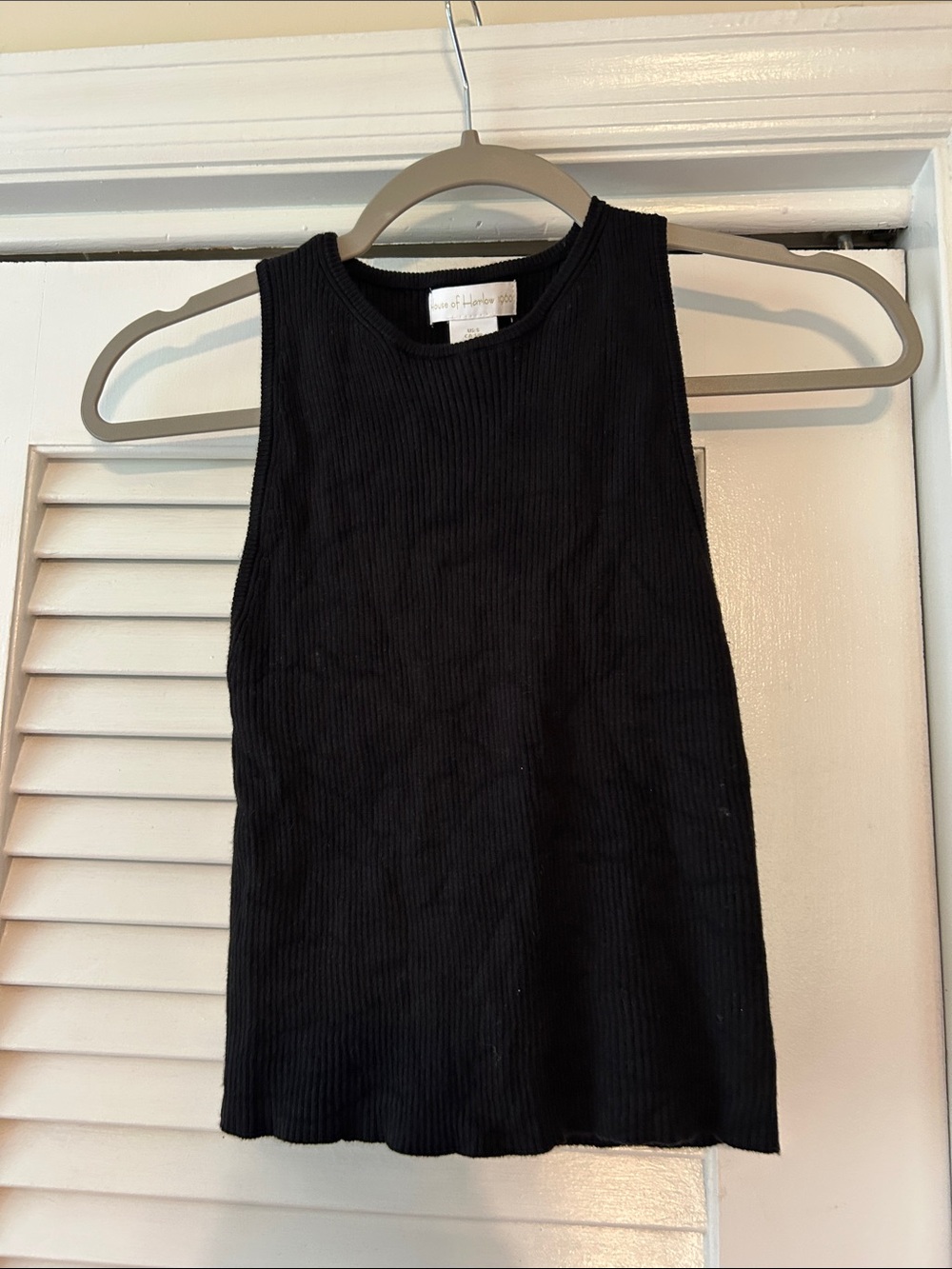 House of Harlow 1960 Black Ribbed Tank Top